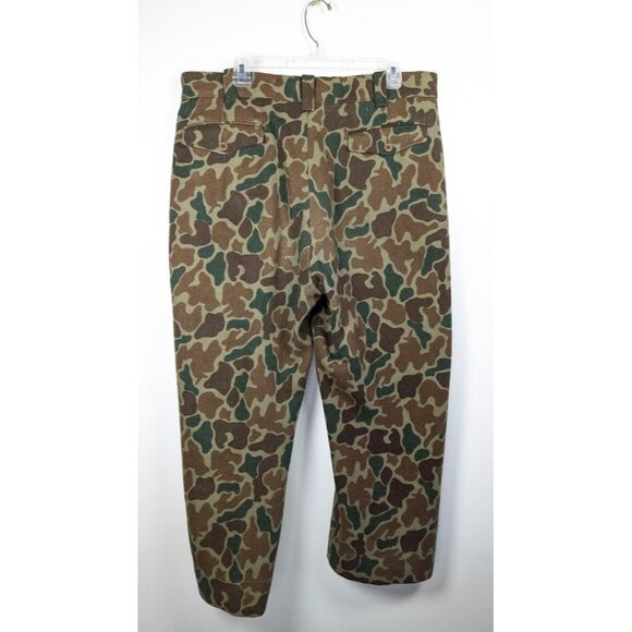Woolrich Frog Camo Pants Size 36x25 Hemmed Wool Camouflage Hunting Made in USA - Picture 2 of 10